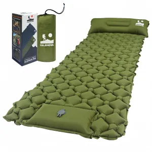 800g Ultralight Inflatable Sleeping Pad for Camping, with Foot Pump and Pillow, Compact Camping Mattress for Outdoors, Backpacking, Hiking