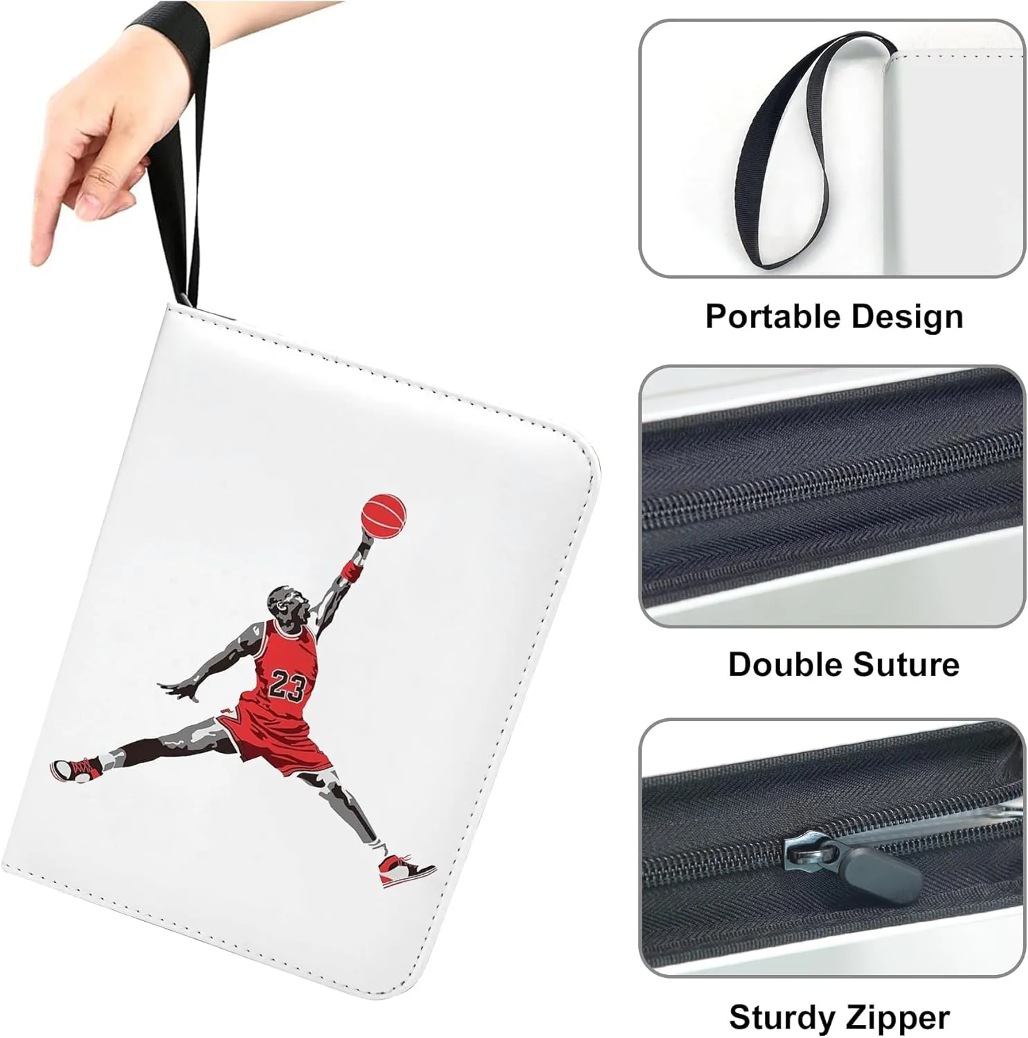900 Pockets Basketball Card Binder,Basketball Trading Cards Holder Card Collectors Album,Waterproof Card Storage Book with Removable Sleeves,Compatible with Basketball Cards 2024-25 Sports Cards