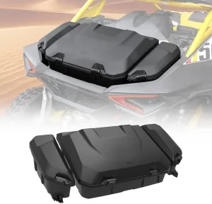 96L Large Capacity Rear Cargo Box & 13.5L Bed Side Removable Storage Tools Boxes Bin Set for Can Am Maverick R MAX X RS 2024  Accessories, Replace #715007182, 715007372 (3PCS)