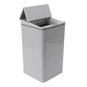9L Desktop Sensor Trash Can, Intelligent Induction Garbage Bin with USB Charging, Foldable Lid for Bedroom Bathroom Office (Grey)