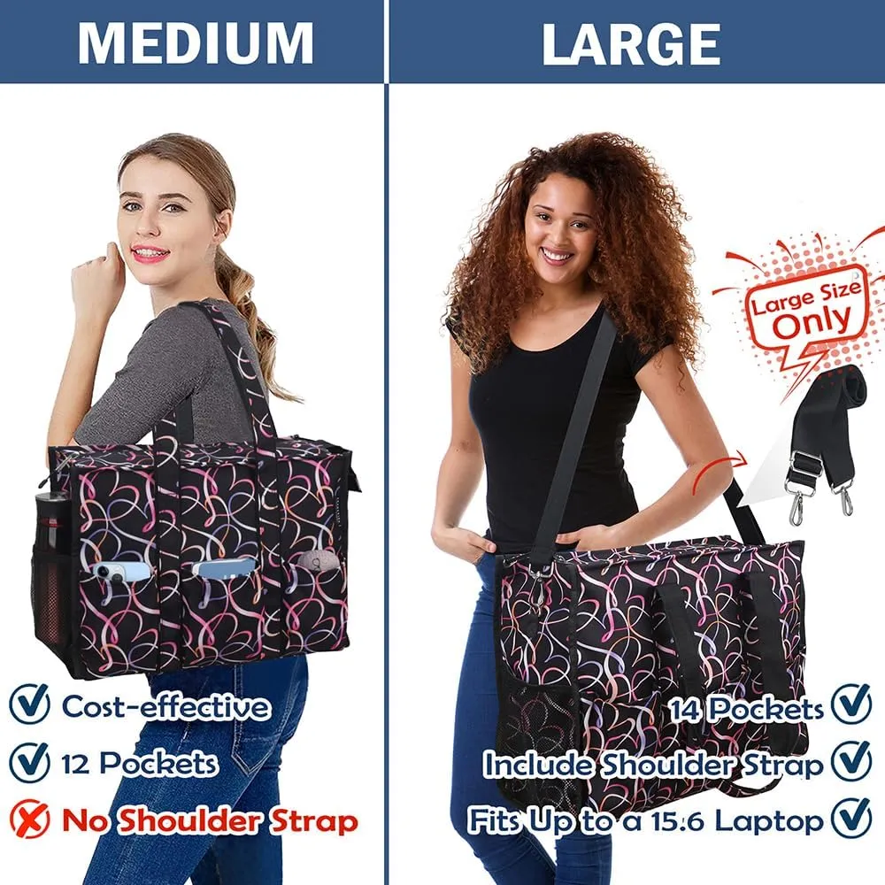 ABAMERICA Nurse Bags for Work Nursing Bag Multiple Pockets Waterproof Organizing Zip Top Clinical Bag for Nursing Students