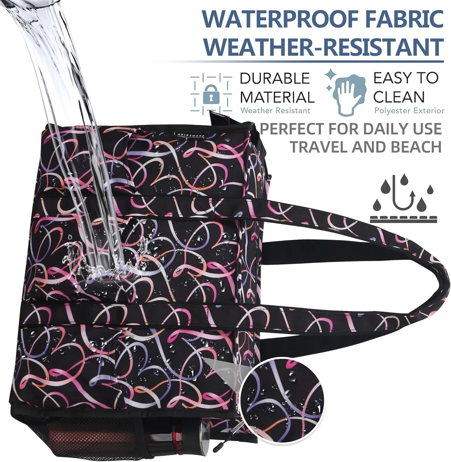 ABAMERICA Nurse Bags for Work Nursing Bag Multiple Pockets Waterproof Organizing Zip Top Clinical Bag for Nursing Students