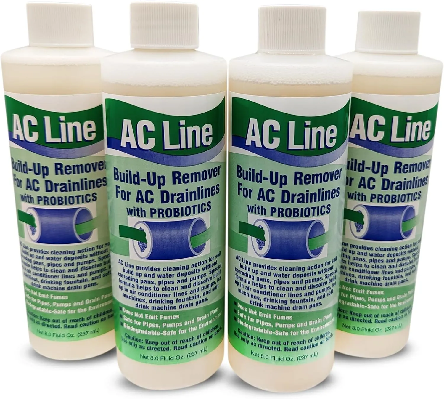 AC Drain Line Cleaner - 4 Pack / 12 Month Supply - Cleans HVAC drain lines, condensate lines, and more