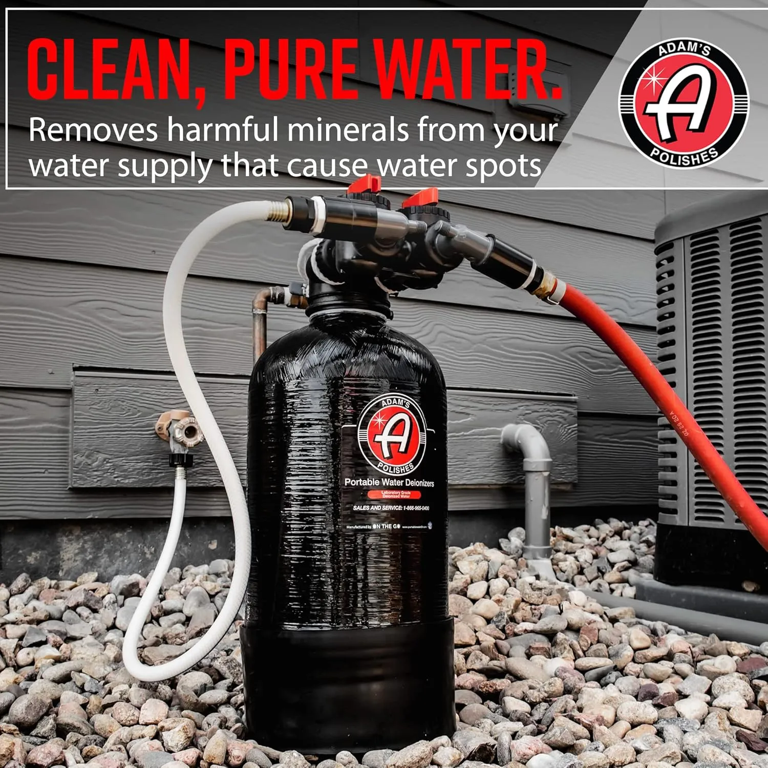 Adam's Polishes Portable Spotless Water Deionizer - Eliminates Water Spots, Spotless Rinse Touchless Detailing - Easy to Use Attaches to Regular Garden Hose (Deionizer)