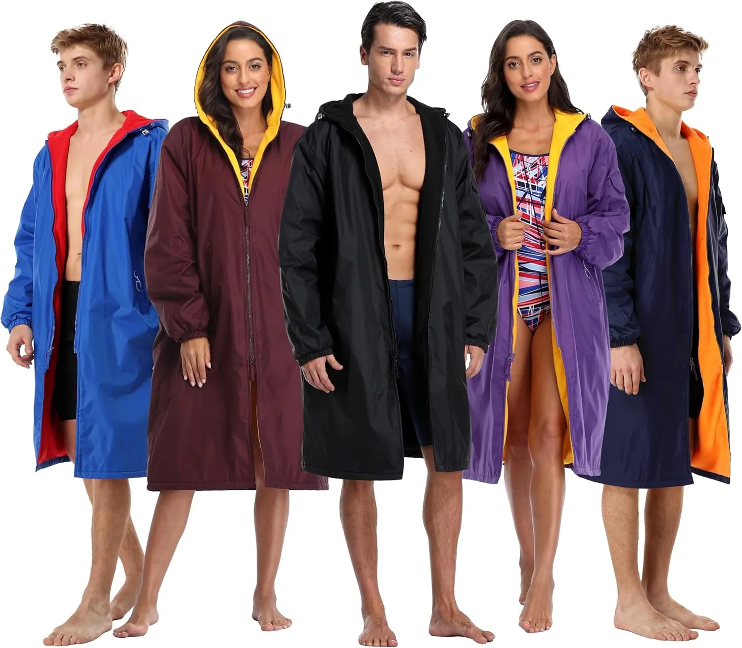 Adoretex New Unisex Swim Team Athletic Waterproof parka, Water Sports Warm Fleece Coat Jacket