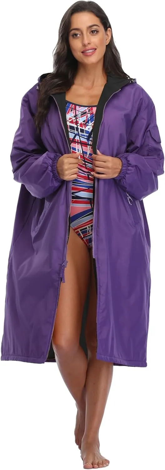 Adoretex New Unisex Swim Team Athletic Waterproof parka, Water Sports Warm Fleece Coat Jacket