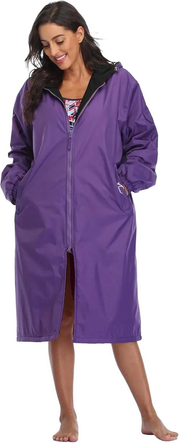 Adoretex New Unisex Swim Team Athletic Waterproof parka, Water Sports Warm Fleece Coat Jacket