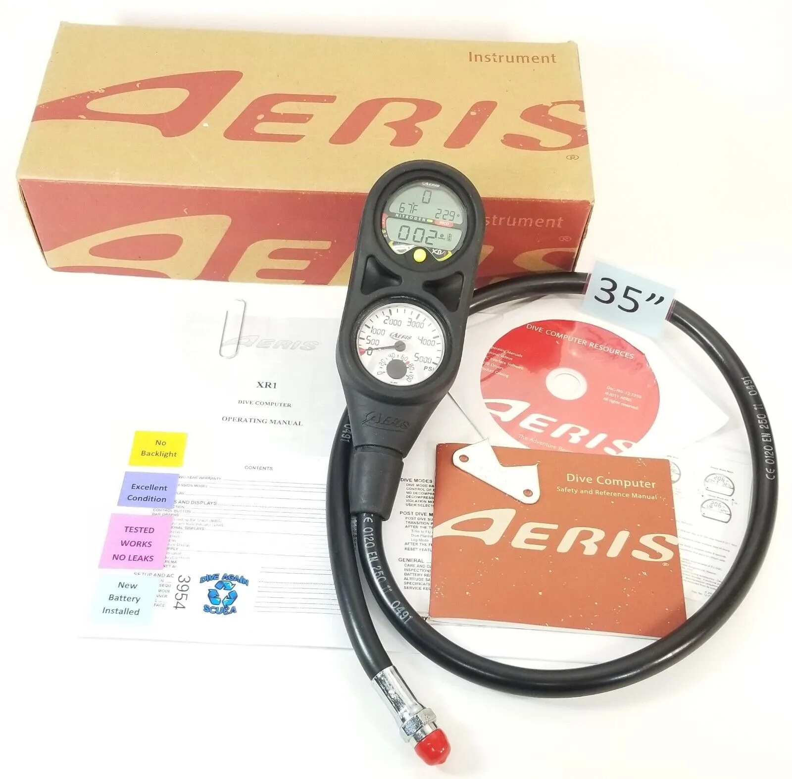 Aeris XR1 2 or 3 Gauge Computer Console Scuba Diving 5000 PSI Pressure Gauge