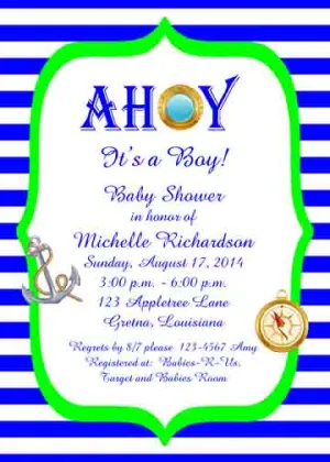 AHOY STRIPES CUSTOM INVITATION