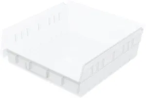Akro-Mils 30170 Plastic Shelf Bins, Heavy Duty Storage Bins for Garage, Closet, and Drawer Organization, 12-Inch x 11-Inch x 4-Inch, Clear, 12-Pack