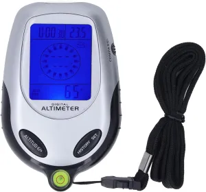 Altimeter, 6 in 1 Digital Display Camping Thermometer, Multifunctional Handheld Thermometer Altimeter, for Climbing Camping Outdoor Sports