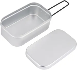 Aluminum Outdoor Food Container with Foldable Handle Lightweight and Portable for Camping Hiking and Picnic Use Design for Convenient Transport