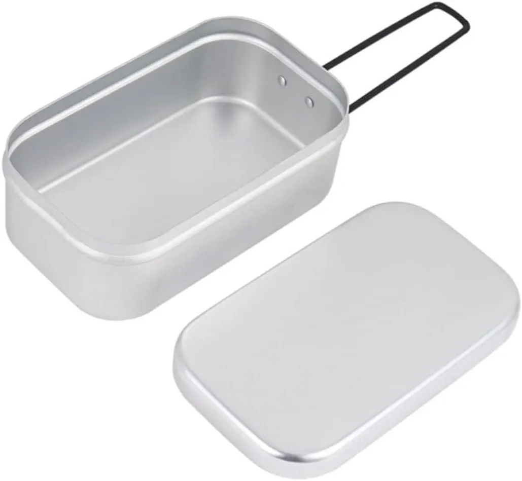 Aluminum Outdoor Food Container with Foldable Handle Lightweight and Portable for Camping Hiking and Picnic Use Design for Convenient Transport