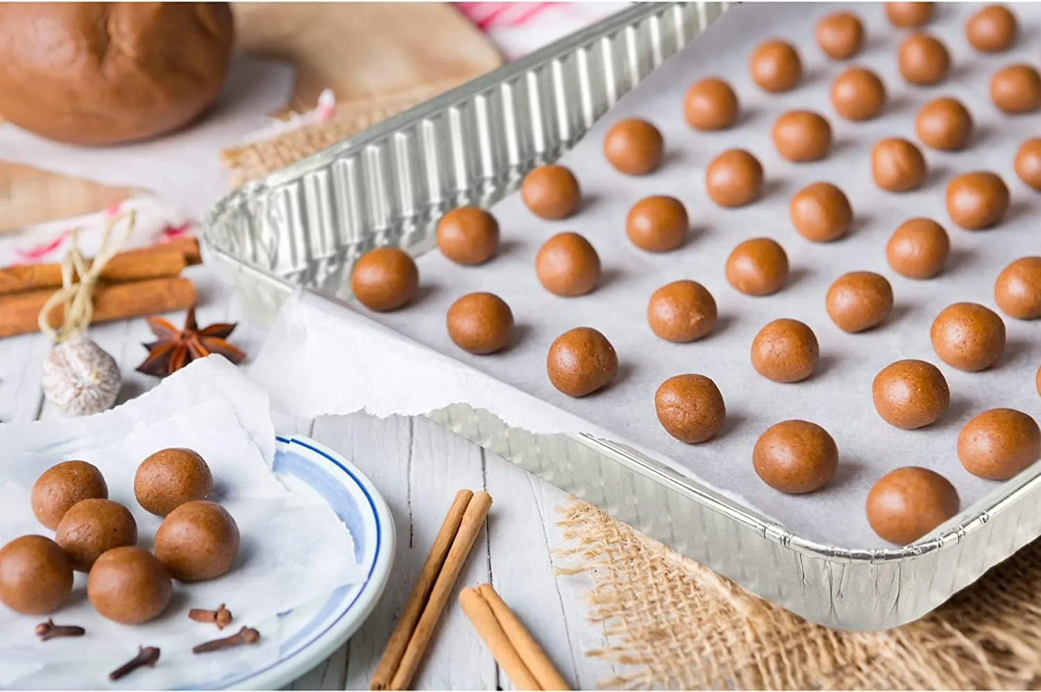 Aluminum Pans Half Size Cookie Sheet 100 Count Durable Nonstick Baking Sheets 17.75" x 12.75"