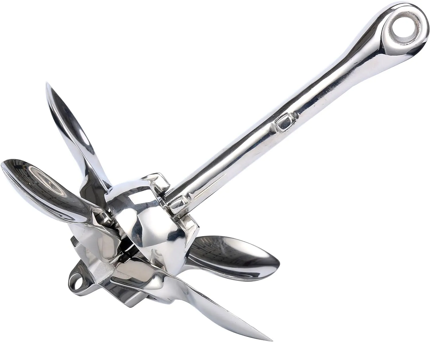 Amarine Made Folding Grapnel Anchor Stainless Steel 3.3lbs 1.5kg Boat-Marine-Yacht-dinghies