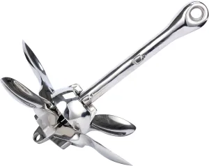 Amarine Made Folding Grapnel Anchor Stainless Steel 3.3lbs 1.5kg Boat-Marine-Yacht-dinghies