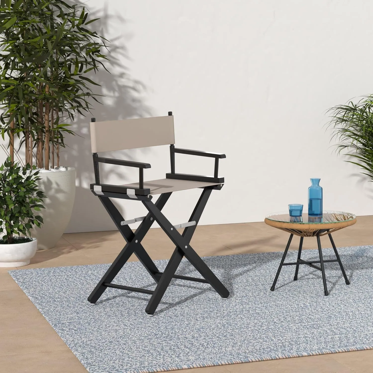 American Trails Extra-Wide Premium 18" Director's Chair Black Frame with Natural Canvas