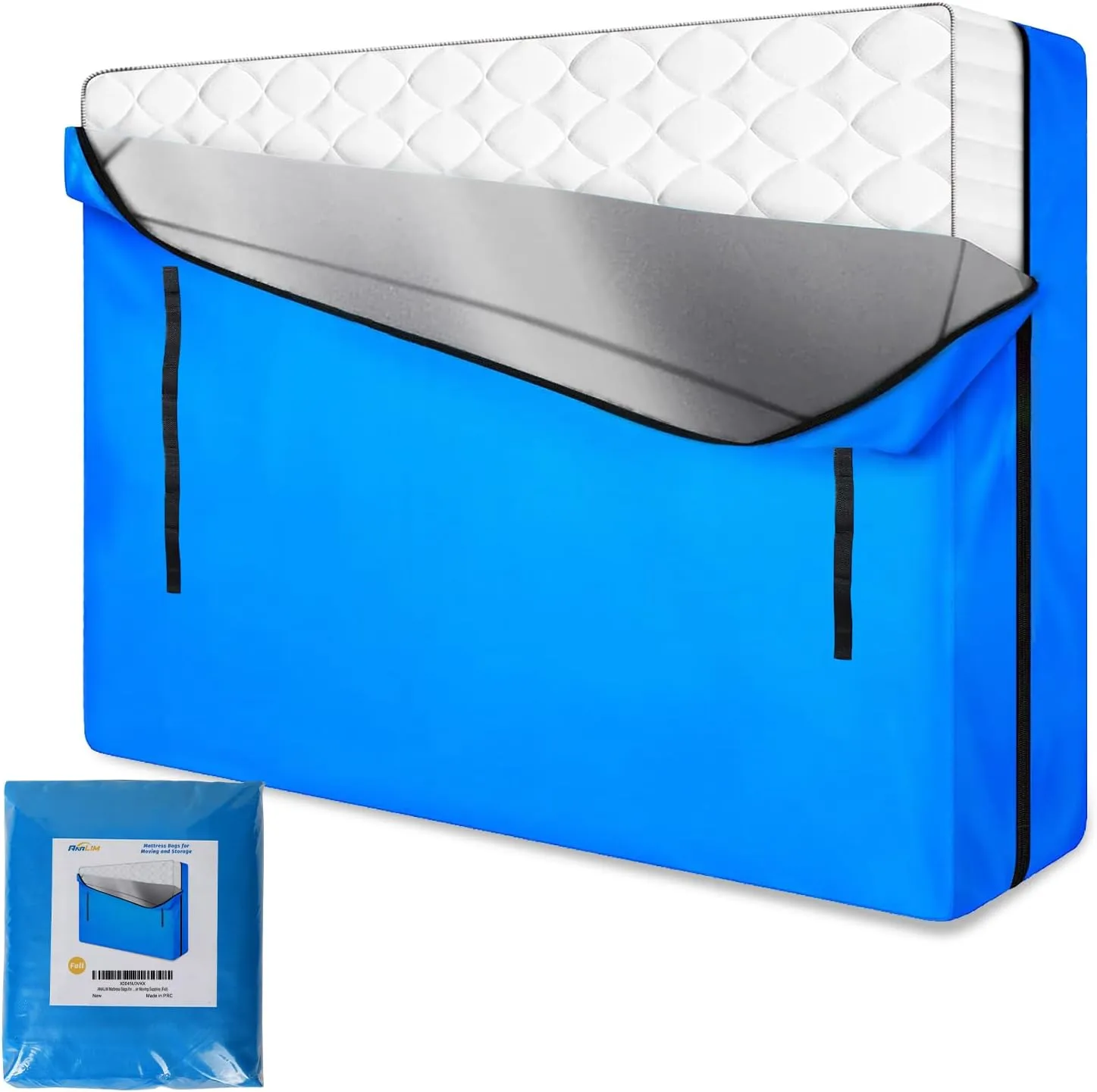 ANALIM Mattress Bags for Moving and Storage, Zippered Mattress Storage Bag with 8 Strong Carrying Handles, Cover Moving Supplies Reusable Mattress Protector (Full)