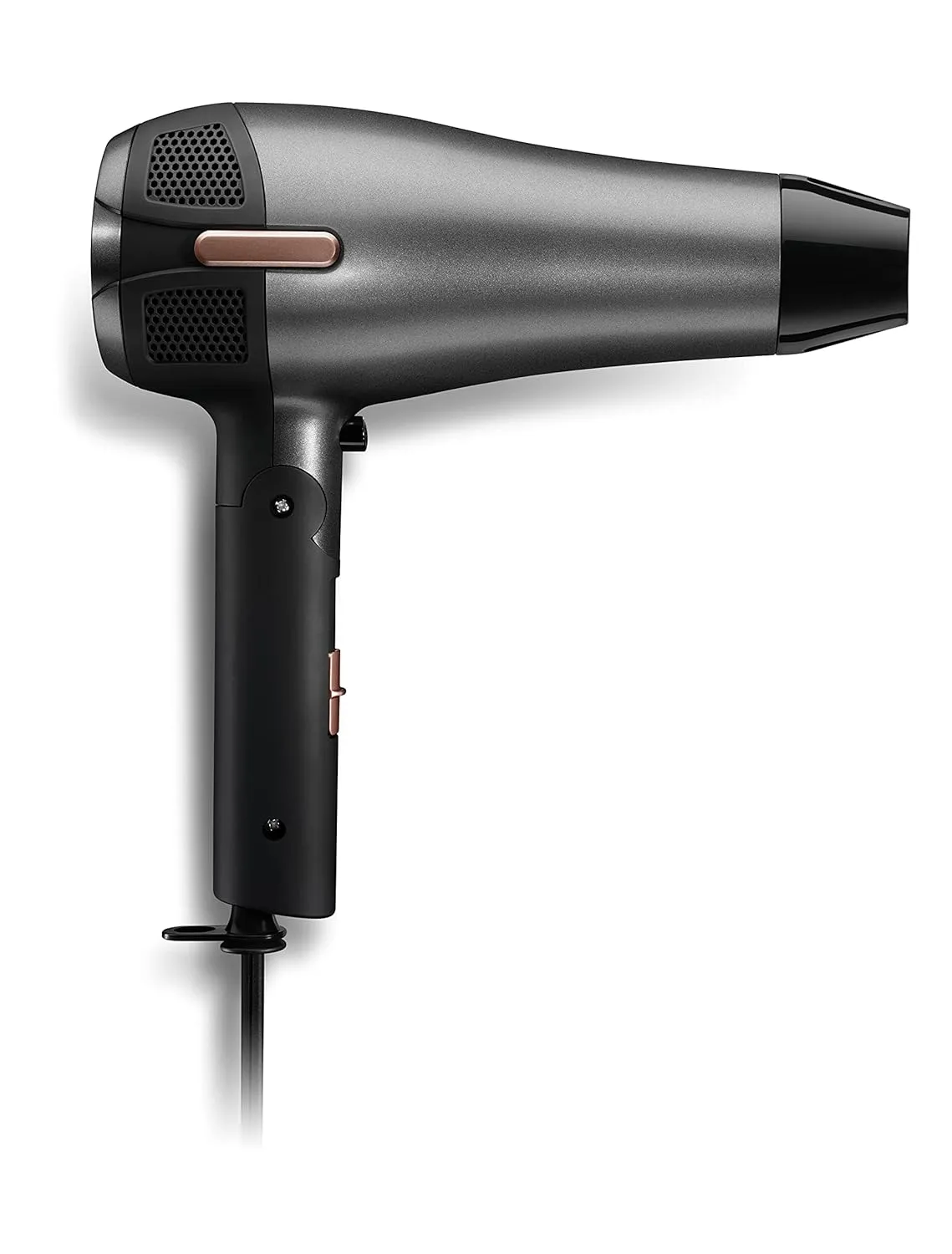 Andis 80280 Fold-n-go 1875 Watt Ceramic Ionic Dryer, Retractable Cord, Lightweight with Professional Blowout Results, Quick Drying Blow Dryer, Black/Silver