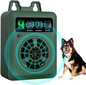 Anti Barking Device, Auto Ultrasonic Dog Bark Deterrent Devices with 4 Sensitivity & Frequency, Waterproof Rechargeable Stop Dog Barking Box Silencer Outdoor Indoor Safe for Dogs & People