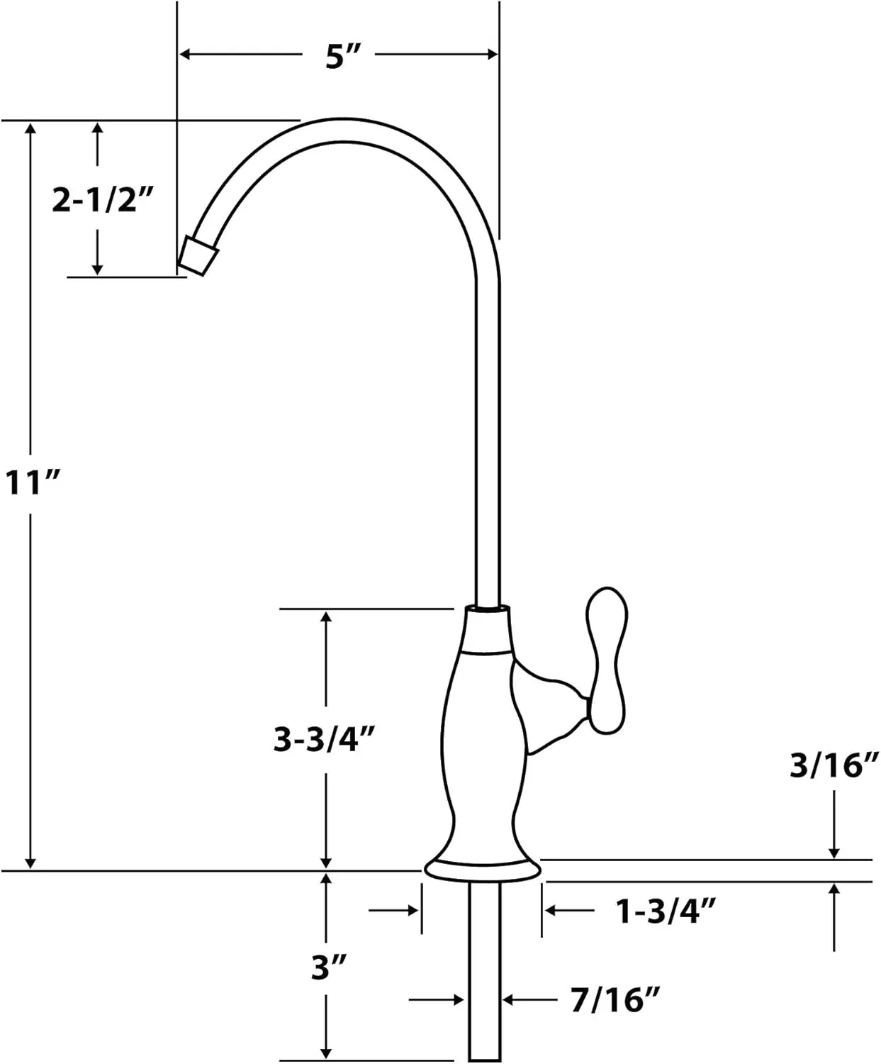 APEC Water Systems Faucet-CD-Coke Kitchen Drinking Water Ceramic Disc Luxury Designer Faucet, Non-Air Gap Lead-Free, Chrome Coke