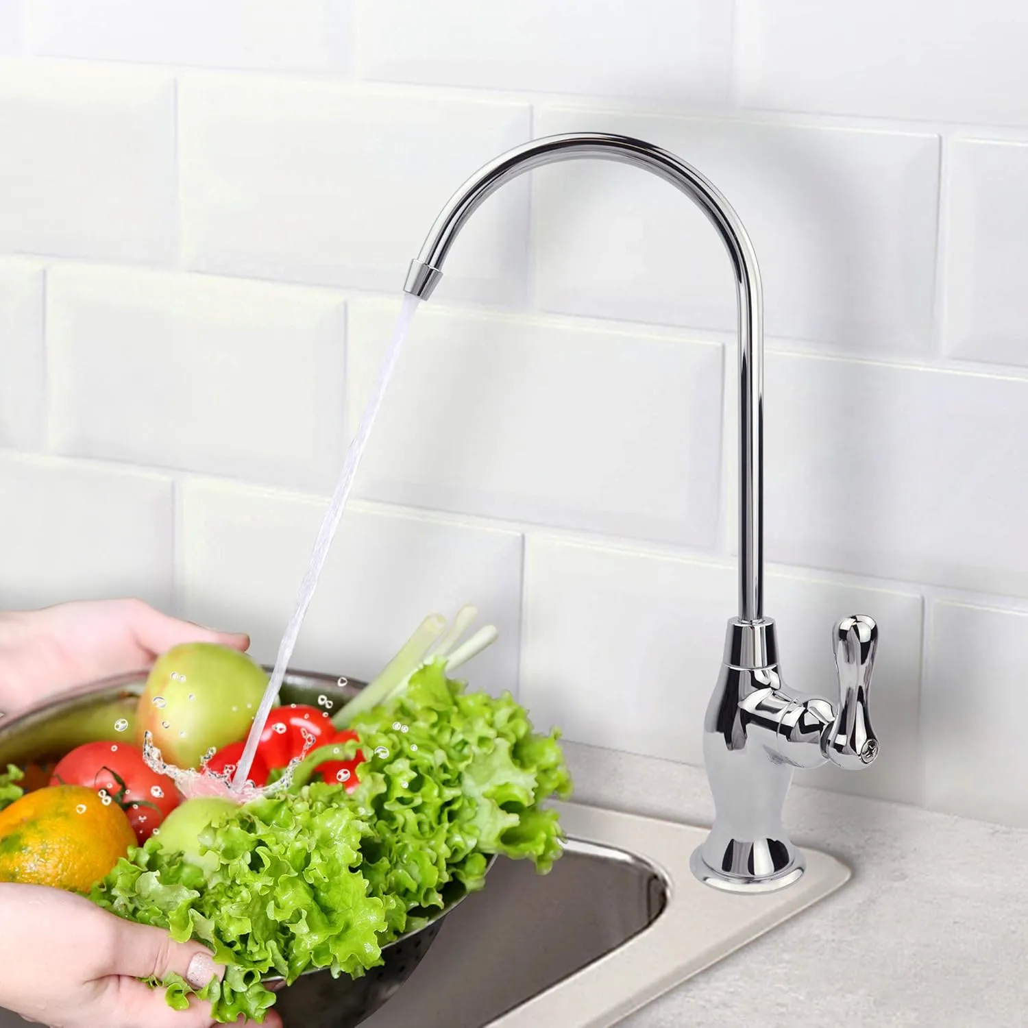 APEC Water Systems Faucet-CD-Coke Kitchen Drinking Water Ceramic Disc Luxury Designer Faucet, Non-Air Gap Lead-Free, Chrome Coke