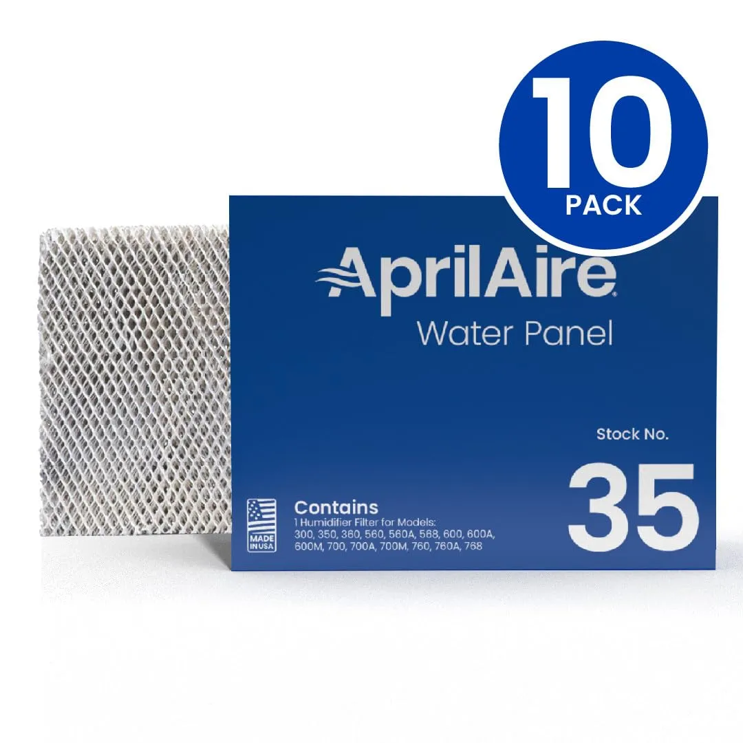 AprilAire 35 Water Panel Humidifier Filter Replacement for AprilAire Whole-House Humidifier Models 300, 350, 360, 560, 560A, 568, 600, 600A, 600M, 700, 700A, 700M, 760, 760A, 768 (Pack of 10)