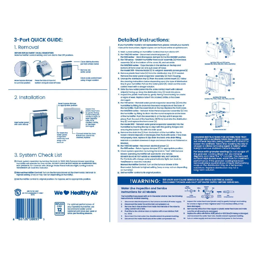 AprilAire 35 Water Panel Humidifier Filter Replacement for AprilAire Whole-House Humidifier Models 300, 350, 360, 560, 560A, 568, 600, 600A, 600M, 700, 700A, 700M, 760, 760A, 768 (Pack of 10)