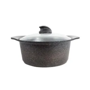 Arshia Nonstick Granite Casserole 20cm With Glass Lid C360
