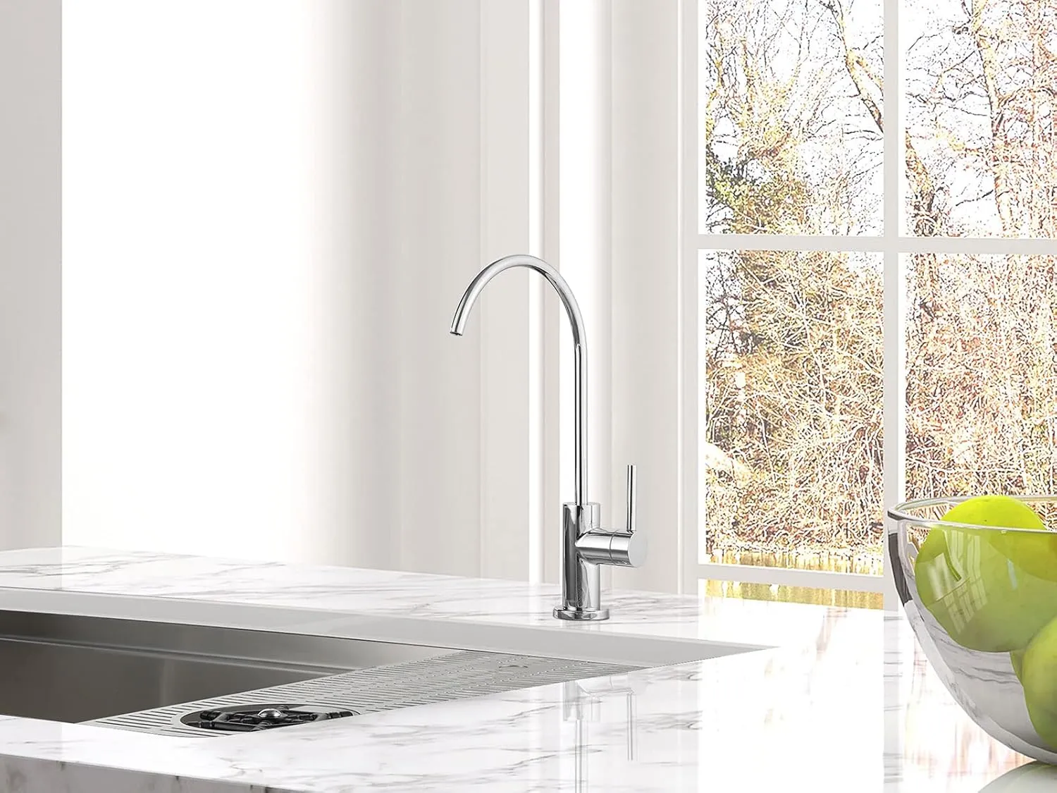 AS09CH Chrome Stainless Steel Kitchen Water Filter Faucet RO Faucet for Most Reverse Osmosis Units or Water Filtration System in Non-Air Gap