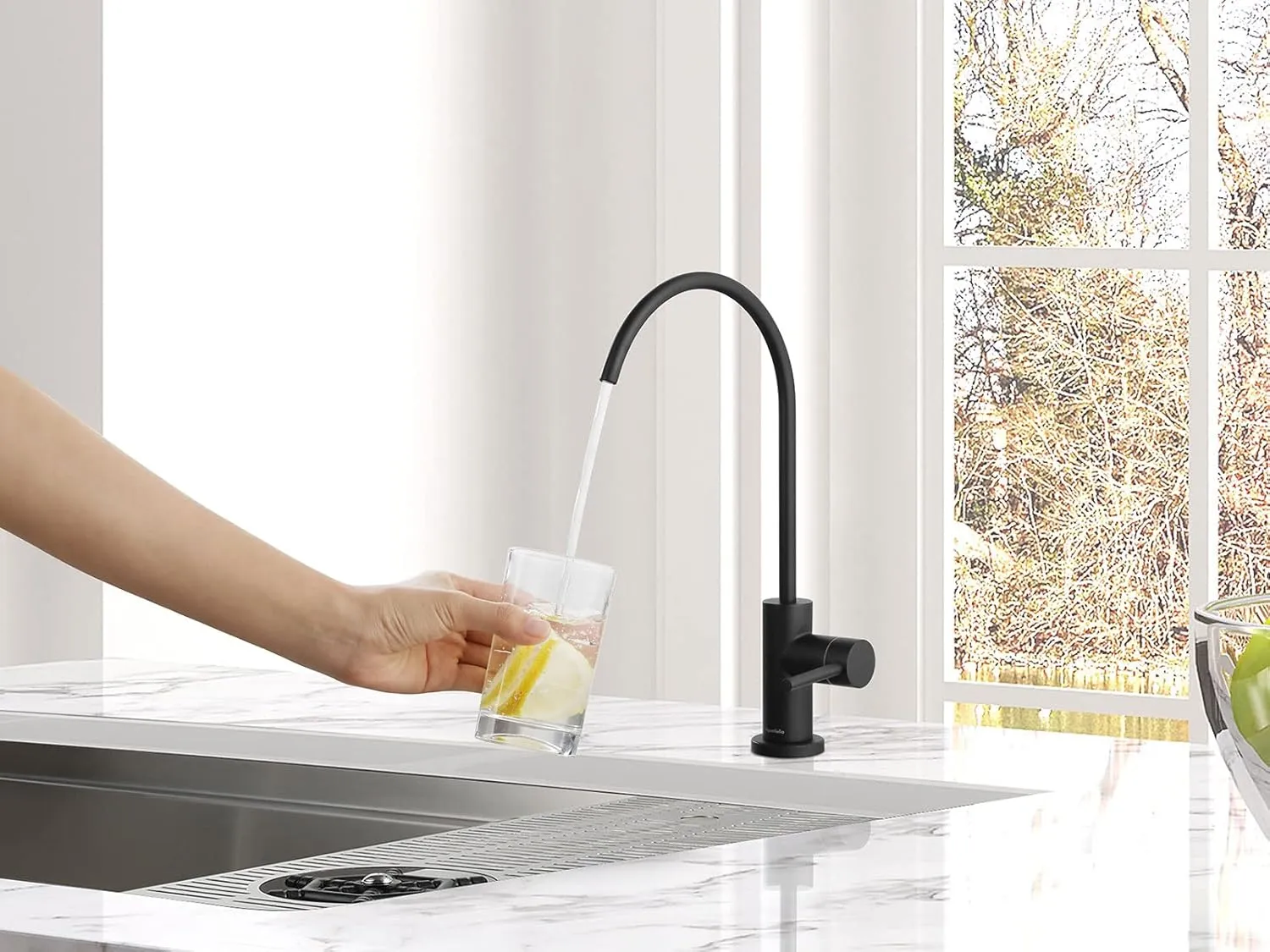 AS9MB Matte Black Stainless Steel Kitchen Water Filter Faucet RO Faucet for Most Reverse Osmosis Units or Water Filtration System in Non-Air Gap