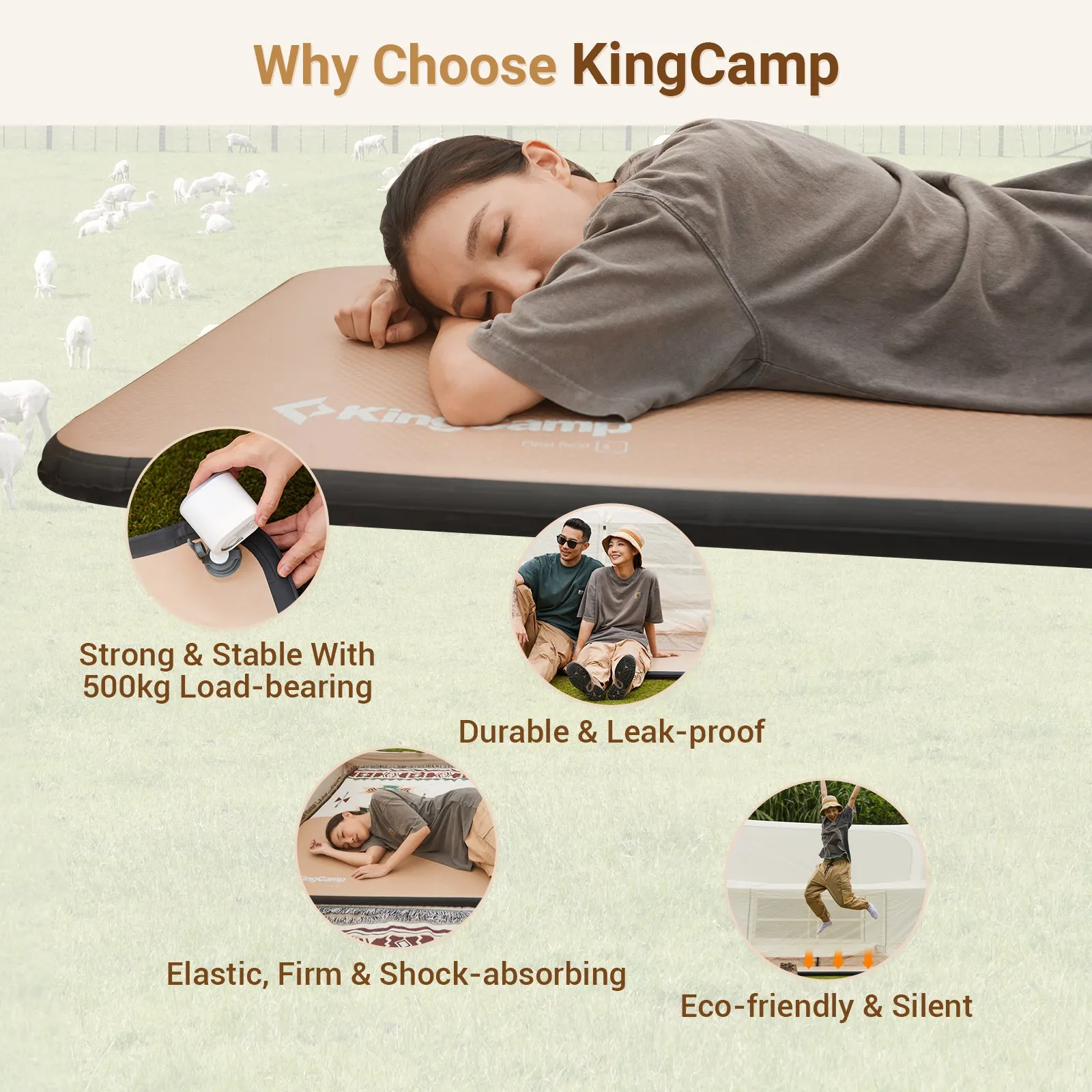 ATEPA Backpacking Tent   KingCamp Flexi Rest 5.0 Plus Air Sleeping Pad Combo