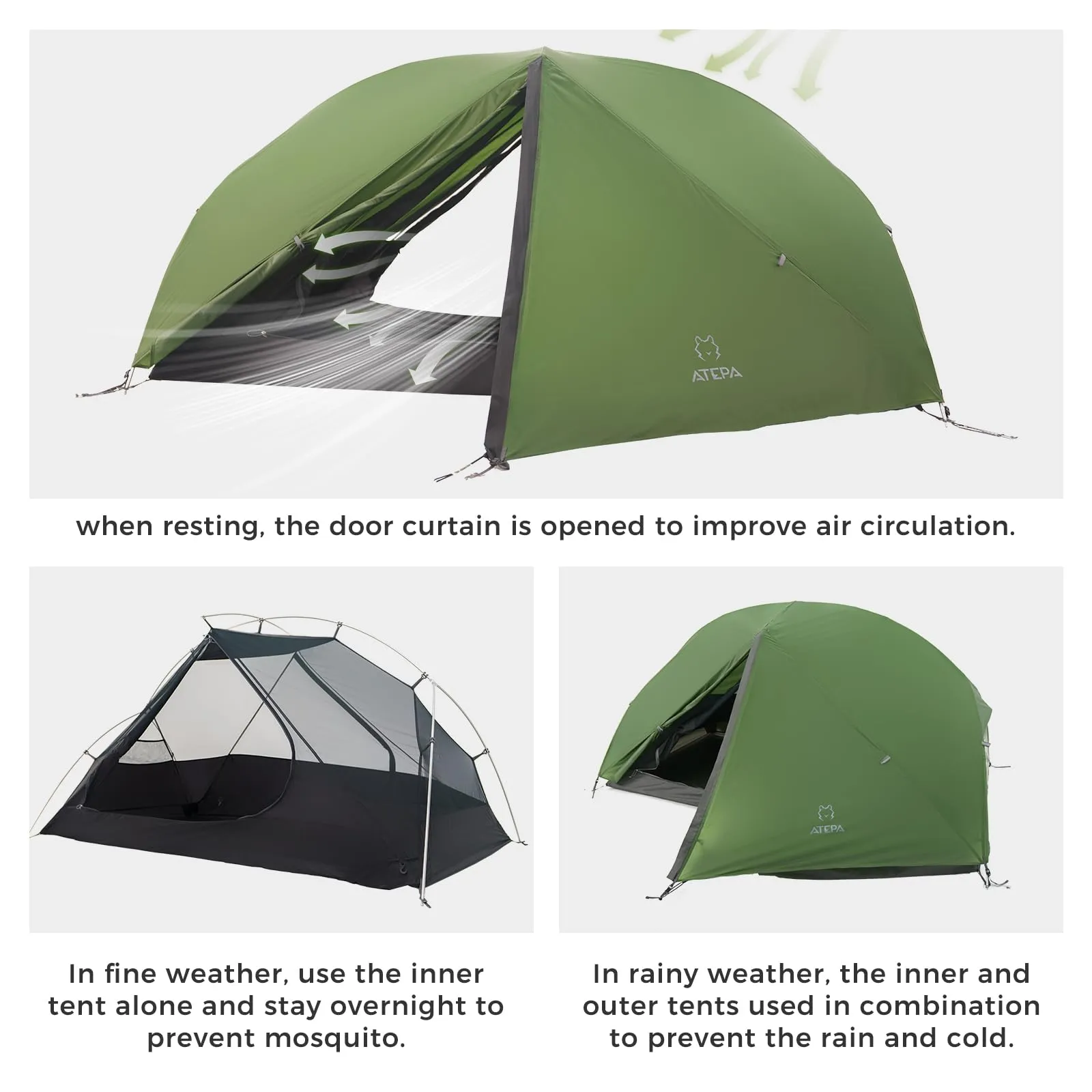 ATEPA Backpacking Tent   KingCamp Flexi Rest 5.0 Plus Air Sleeping Pad Combo