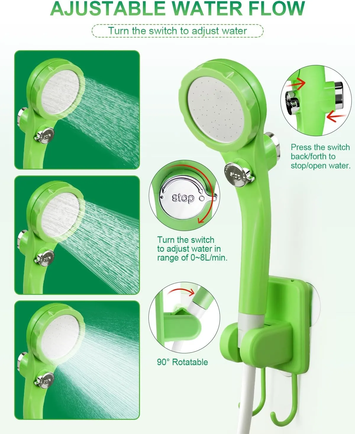 AUTOPkio Portable Camping Shower - Outdoor Camp Shower with Showerhead Sprayer & Rechargeable Battery Pump for Camping, Travel, Hiking, Car Washing, Pet Bath