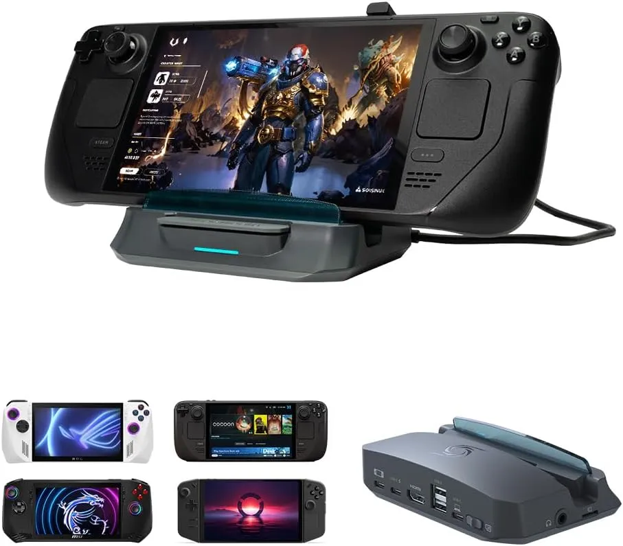 AVerMedia Steam Deck Dock with HDMI 4K@60Hz, USB C Charging, Screen Mirroring, Video Capture for Steam Deck, ROG Ally, Legion Go, MSI Claw, Switch, iPhone, iPad - X'TRA GO GC515