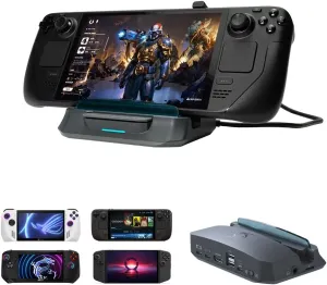 AVerMedia Steam Deck Dock with HDMI 4K@60Hz, USB C Charging, Screen Mirroring, Video Capture for Steam Deck, ROG Ally, Legion Go, MSI Claw, Switch, iPhone, iPad - X'TRA GO GC515