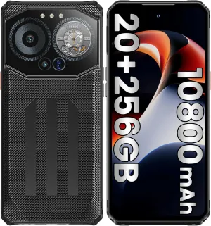 B3 Rugged Smartphone Unlocked, 20(8 12) GB RAM 256GB ROM, 10800mAh(30W) Battery Cell Phone, 6.6'' Dynamic Island Dual Display, 100MP Camera, 4G Dual SIM Android14 Phones, IP68/69K/NFC/GPS/OTG