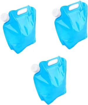 balacoo 3pcs Space-saving 10l Water Storage Bag Collapsible Camping Water Jug Portable Design