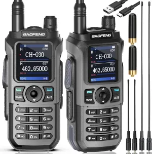 BAOFENG Ham Radio GMRS Radio GM21 GMRS Handheld Radio Long Range Walkie Talkies for UV-5R Rechargeable Two Way Radio 999 Channels NOAA Weather Radio DTMF Copy Frequency Battery USB-C Charger(2 Pack)