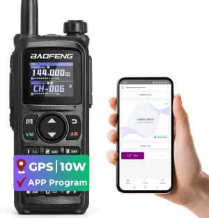 BAOFENG UV-28 PLUS Ham Radio Handheld with GPS & APP Programming, 10W Long Range Walkie Talkie Dual Band Two Way Radio, FM AM AIR NOAA Receiver with Frequency Copy, 1000CHs, 2200mAh Battery USB-C Port