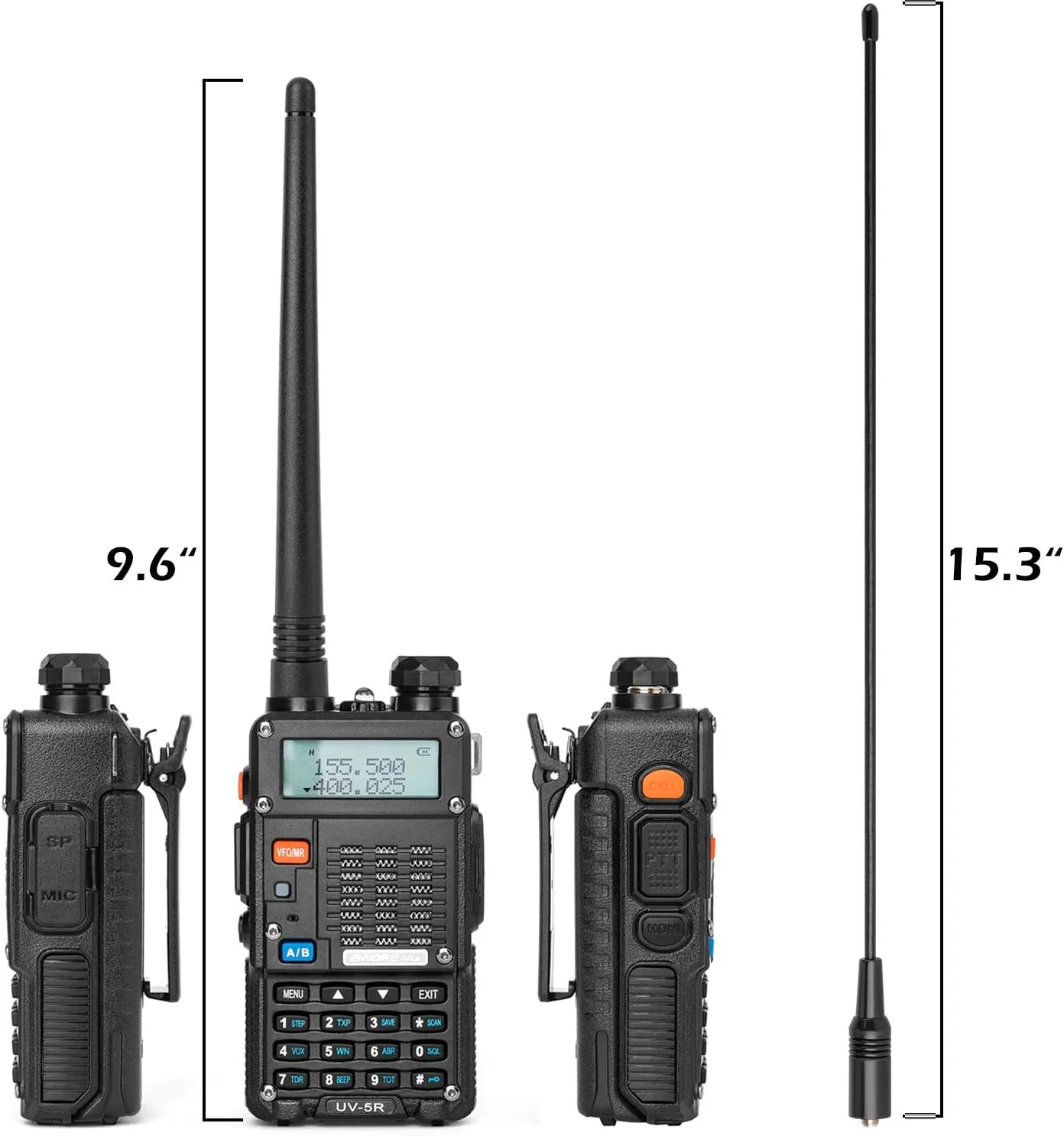 BaoFeng UV-5R 8-Watt (3rd Gen) Handheld Ham Radio with 2 Rechargeable Battery, Dual-Band 2-Way Radio Handheld Walkie Talkies Complete Set with Earpiece and Programming Cable (Pack 1)