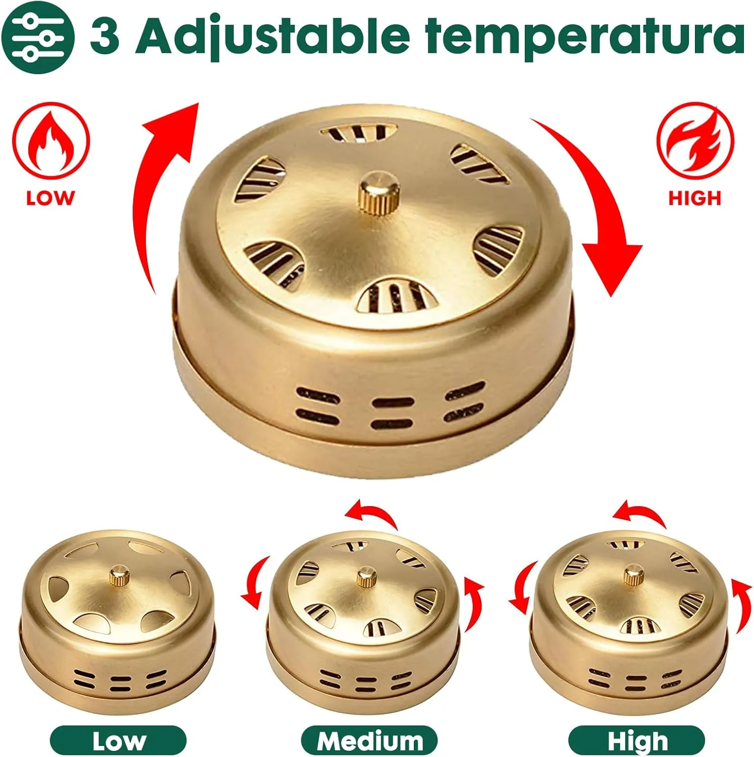 Barelove 3-in-1 Smokeless Copper Moxa Box, Purifier Copper Tank Moxibustion Treatment Tool Portable Therapy Bag, Great for Waist Neck Knee Shoulder Back 艾灸盒 艾灸包 艾灸 (Not Include Moxa)