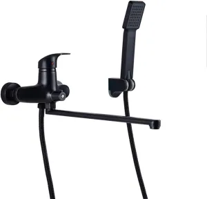 Bathtub Faucet with Hot and Cold Water Brass Wall Mounted Bathtub Shower Tap with Handheld Shower Single Handle Bathtub Faucet Set, Bronze Noir,Style A (Style a)