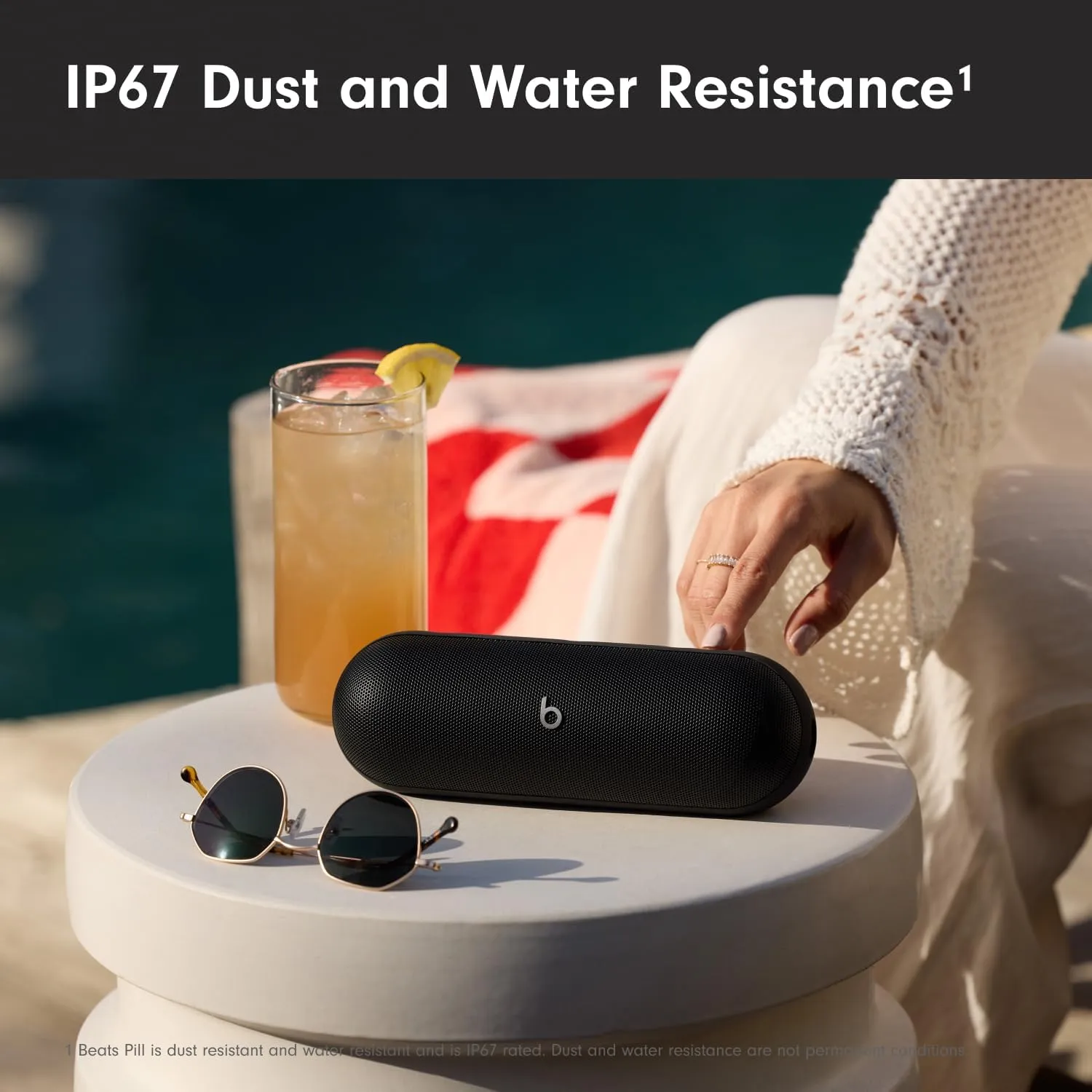 Beats Pill - Bluetooth Speaker and Portable Wireless Charger via USB-C - Up to 24 Hours Battery Life, IP67 Water Resistant, Apple & Android Compatible, Built-in Microphone – Matte Black (Renewed)