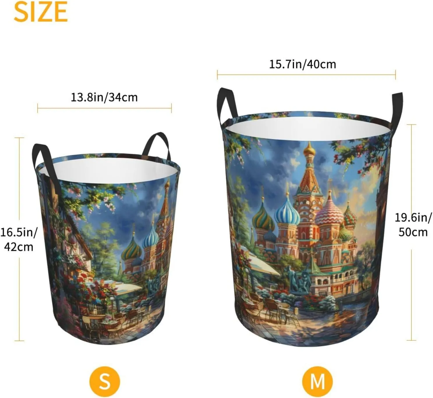 Beautiful Scenic Spot Laundry Hamper Round, Large Canvas Fabric Lightweight Storage Basket Toy Organizer Beautiful Scenic Spot Medium
