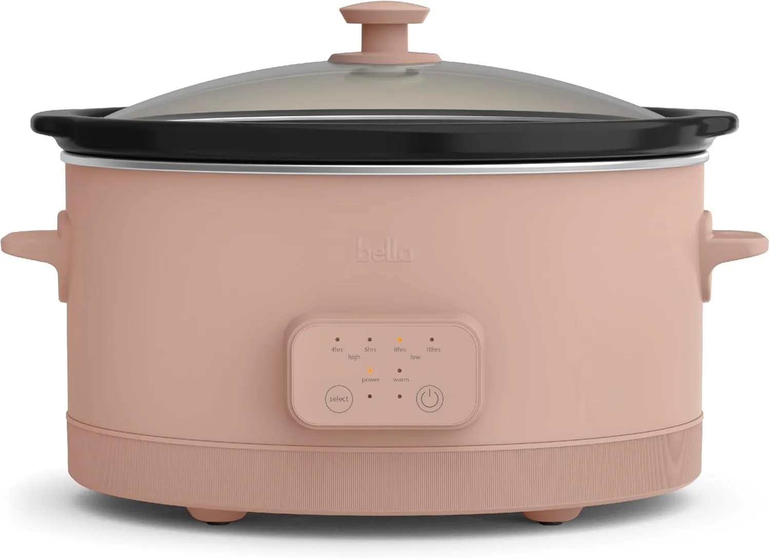bella 6.0 Qt Programmable Slow Cooker, EverGood™ Ceramic Nonstick Coating, Adjustable Temperature & Cooking Times, Dishwasher Safe Stoneware Pot & Tempered Glass Lid, Tangle Free Cord Wrap, Blossom