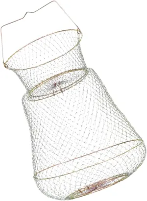 BESPORTBLE Crab Fishing Drop Net Cage Floating Fish Basket Shrimp Foldable Fish Cage Keep Round Fish Net Galvanized