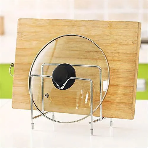 Best Quality - Other Utensils - Layers Stainless Steel Pan Pot Lid Shelf Kitchen Cooking Tools Storage Pan Rack Dish Chopping Block Cover Stand Holder - by RubyShop - 1 PCs