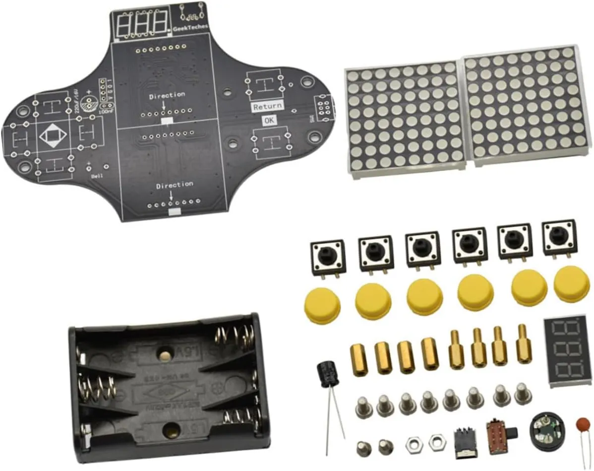 BESTonZON Electronic Game Console Kit Retro Game Console Soldering Practice with Learn Electronics Programming Easy Assembly Fun for Boys and Girls USB Battery Powered