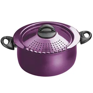 BIALETTI 7256 TRENDS COLLECTION 5 QUART PASTA POT, PURPLE